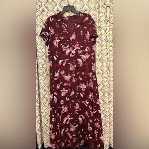 Deep Purple Floral Lane Bryant Floor Length Dress